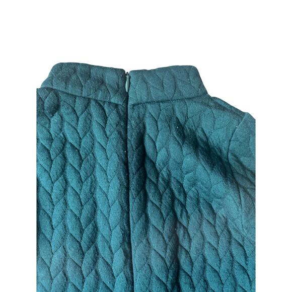 Duffield Lane | Hunter Green High Neck Cable Knit Dress | Size 8 - Picture 4 of 6